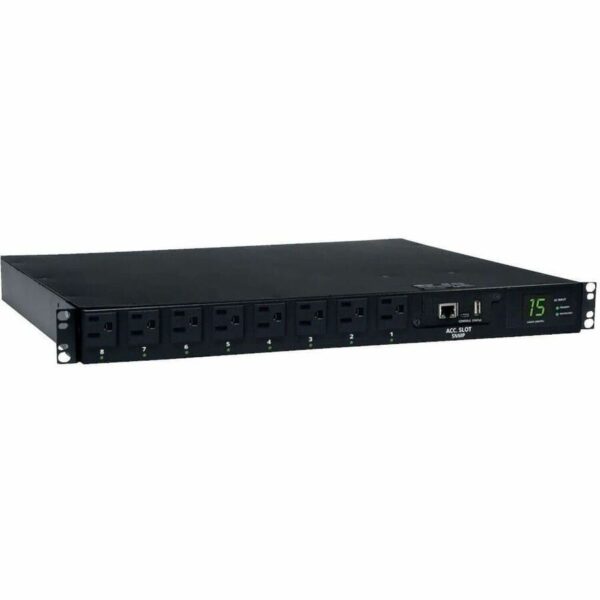 Eaton Tripp Lite Series PDU Switched ATS 120V 1.4kW 15A 5-15R 8 Outlet 2 5-15P 1URM - horizontal rackmount - power distribution unit - 1.4 kW - 1800 VA